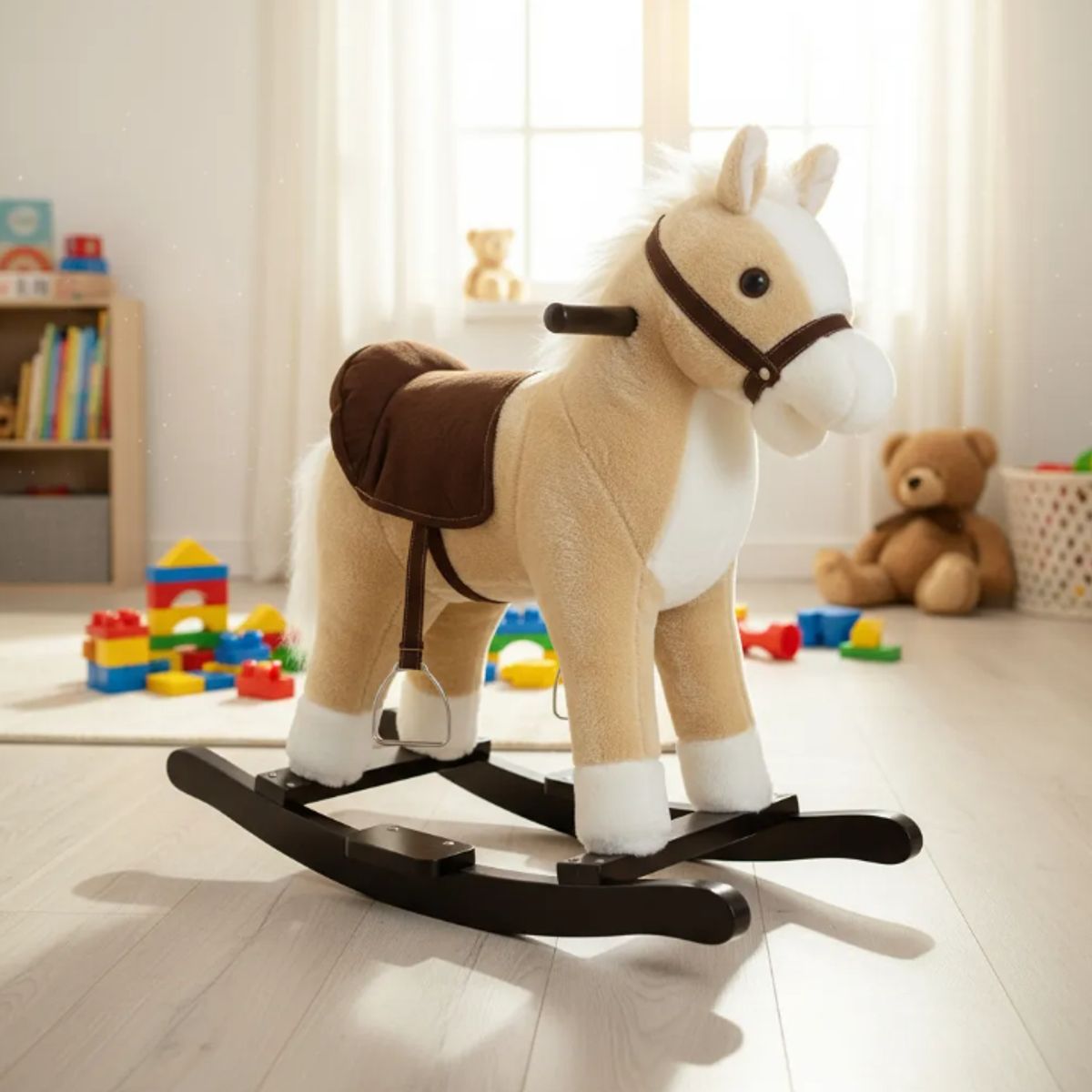 GENERICO - Balancín Infantil Mecedor Para Niños Caballo Beige