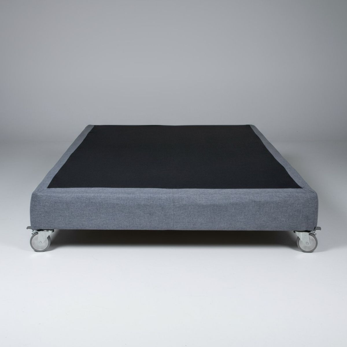 BLOCCARE - Base de Cama 1 Plaza Box 13 cm L190 (Gris)- Con Ruedas Pyton  (Con Refuerzo)