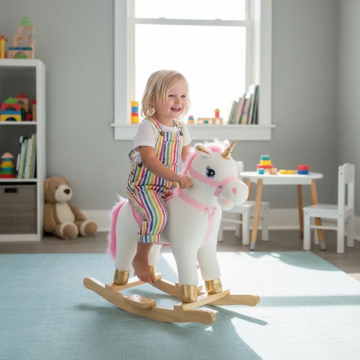 GENERICO - Balancín Infantil Mecedor Para Niñas Unicornio Blanco