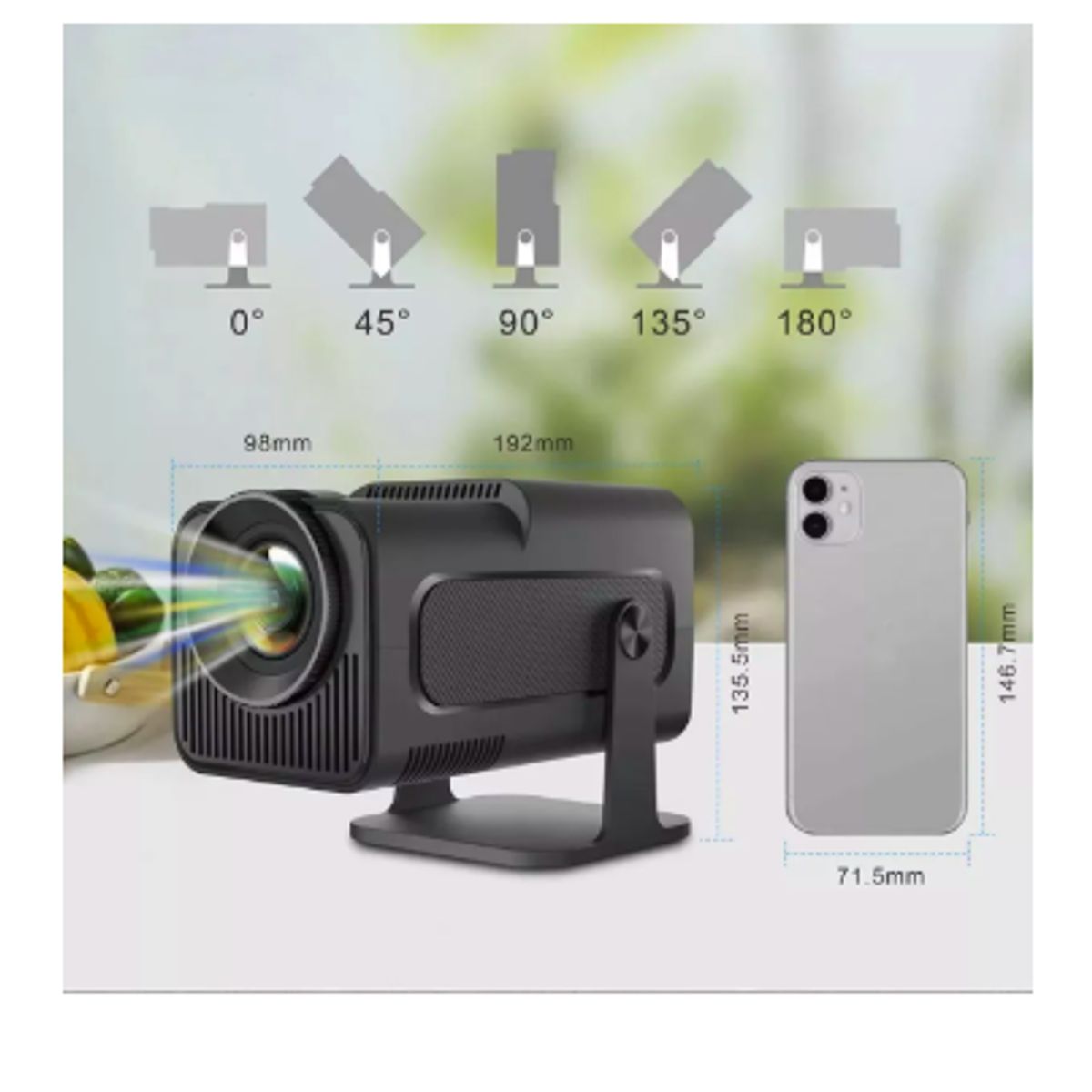 GENERICO - Mini Proyector Portátil Hy320 1080p 4k 10000 Lux Negro