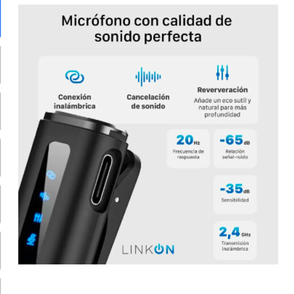 GENERICO - Microfono Inalambrico Solapa Lavalier Linkon Con Windshield