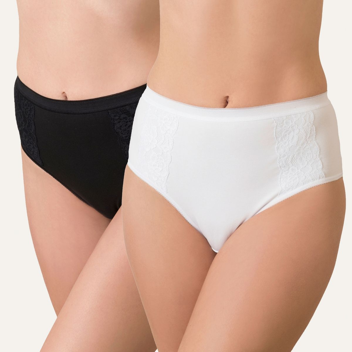 FLORES - Pack De 2 Calzón Alto De Algodón Mujer Flores