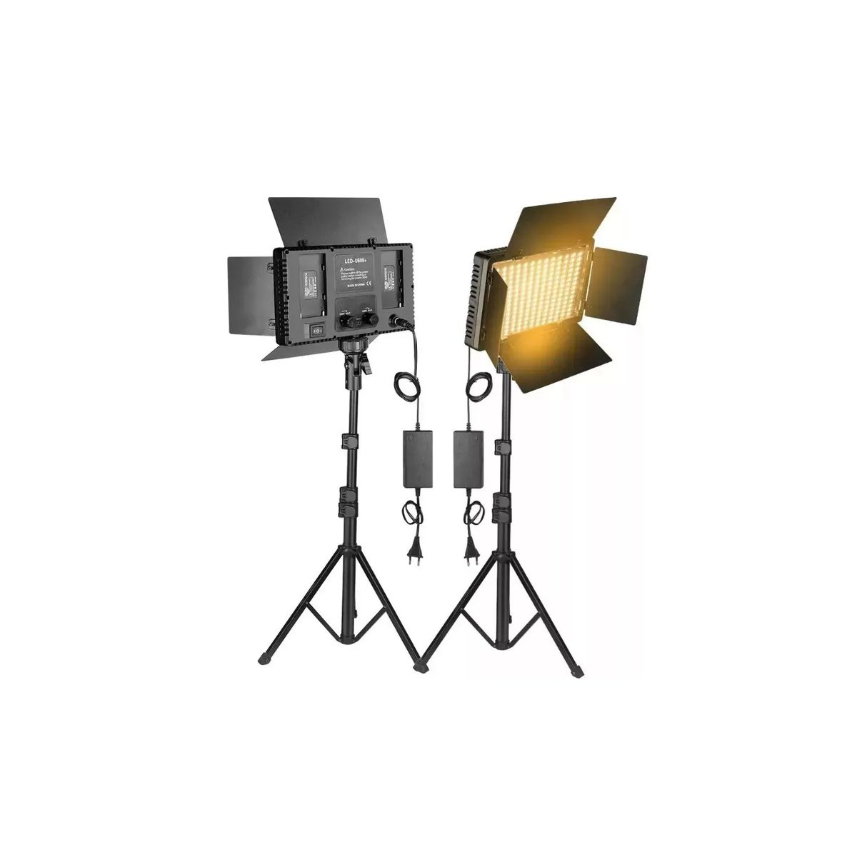 GENERICO - Kit Profesional Luz Relleno Con Tripode Reflector Pro 800led Negro Amarilla