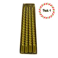 EKOL TACTICA MILITAR - Pack De 4 Velas Doradas Decoración Navidad 25cm Navidad 2025