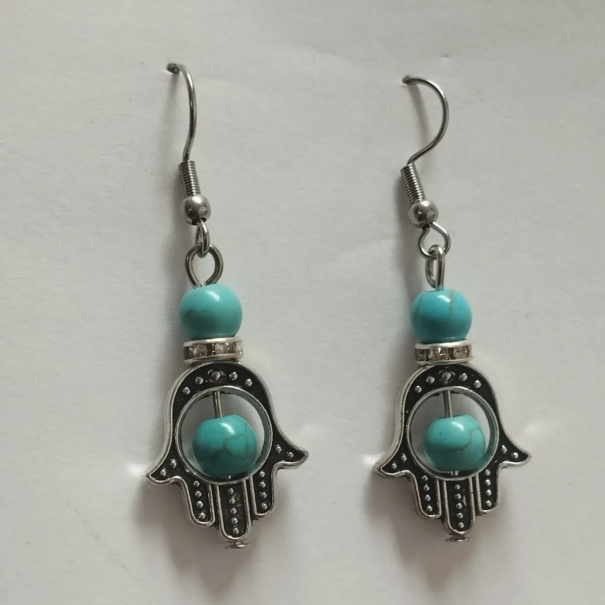 GENERICO - Aros Turquesa  Pendientes De Piedras Energéticas