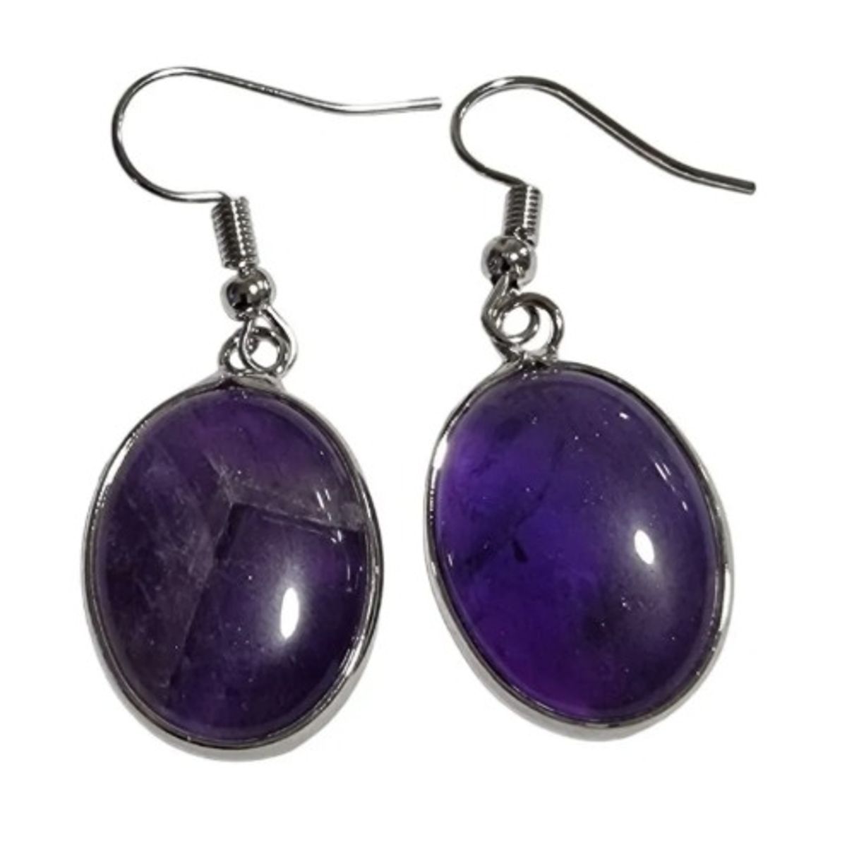 GENERICO - Aros Amatista  Pendientes De Piedras Energéticas