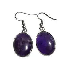 GENERICO - Aros Amatista Pendientes De Piedras Energéticas