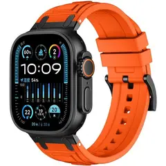 GENERICO - Correa Silicona Para Apple Watch 44 / 45 / 46 / 49mm Naranjo