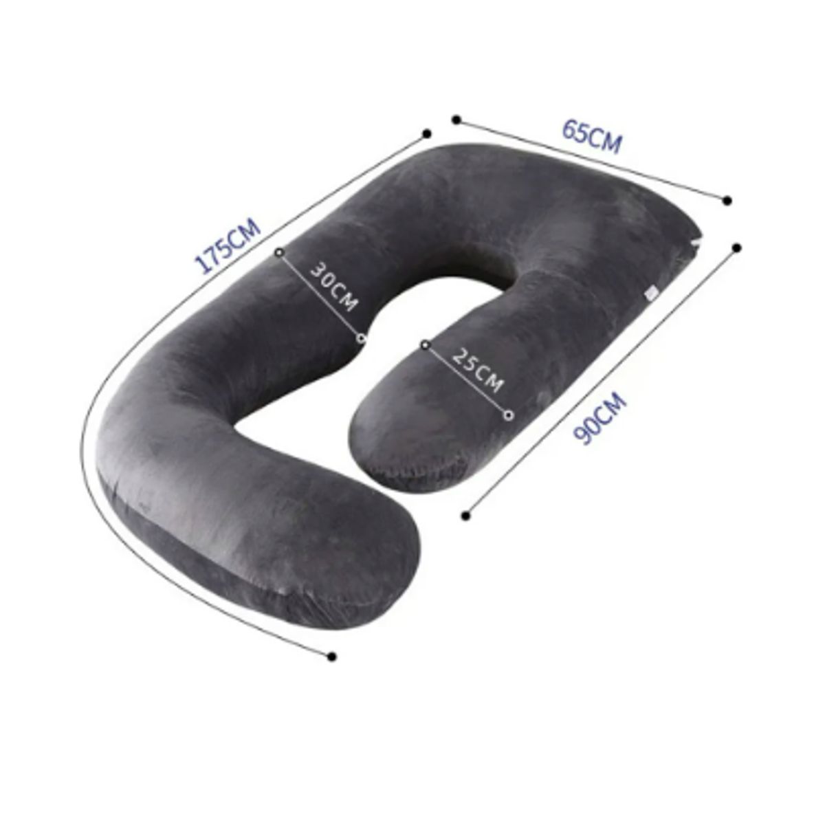 Cojin Almohada Maternal Con Funda Extra Suave En Forma De J Gris Liso, marca GENERICO - Foto 2