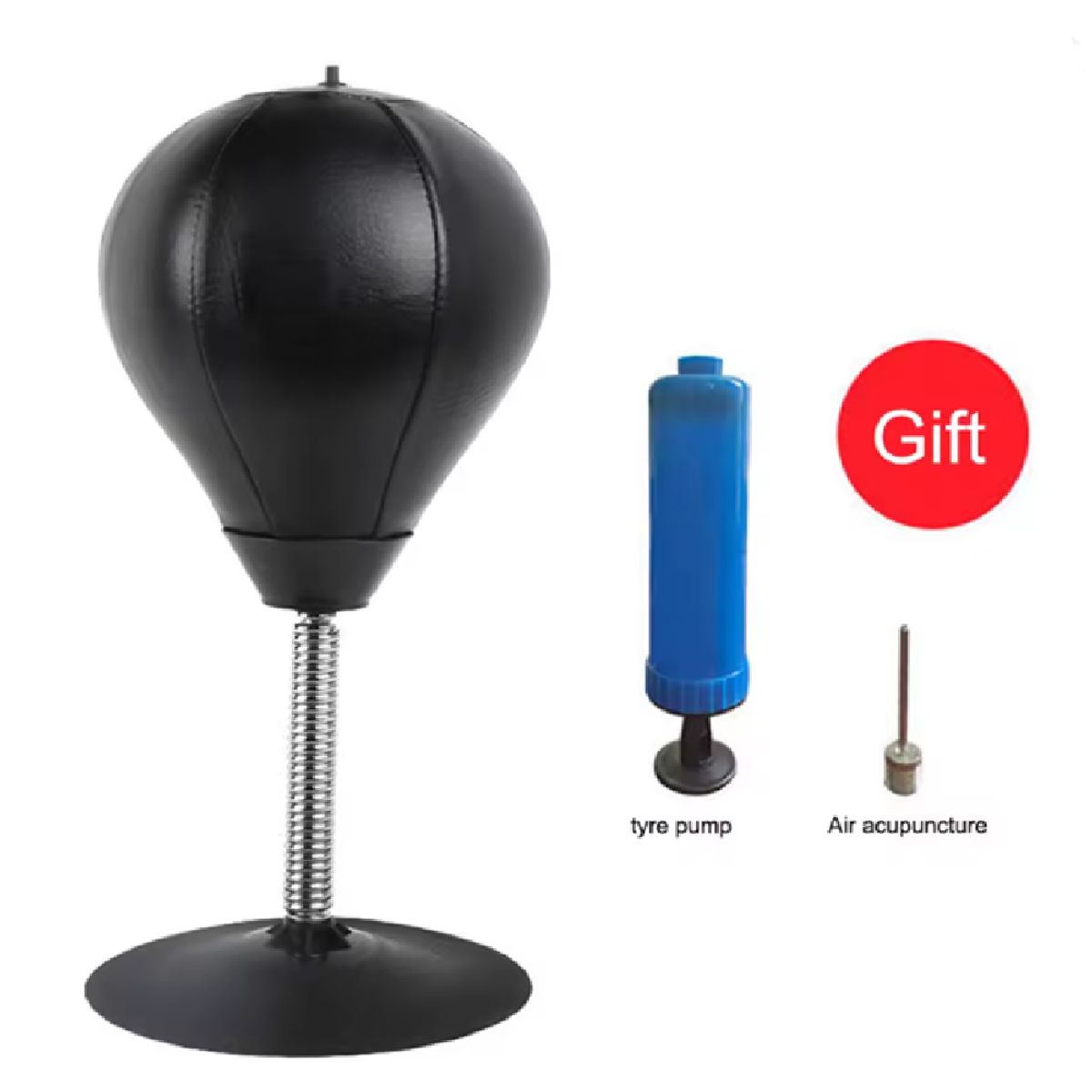 GENERICO - Saco De Boxeo Con Succión Para Escritorio Antiestres Negro