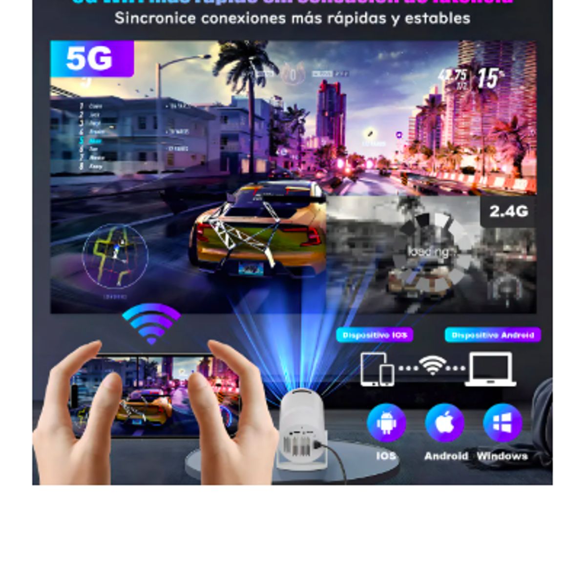 GENERICO - Proyector mini Casa de los Deseos Smart TV proyector Portatil 9000lm blanco