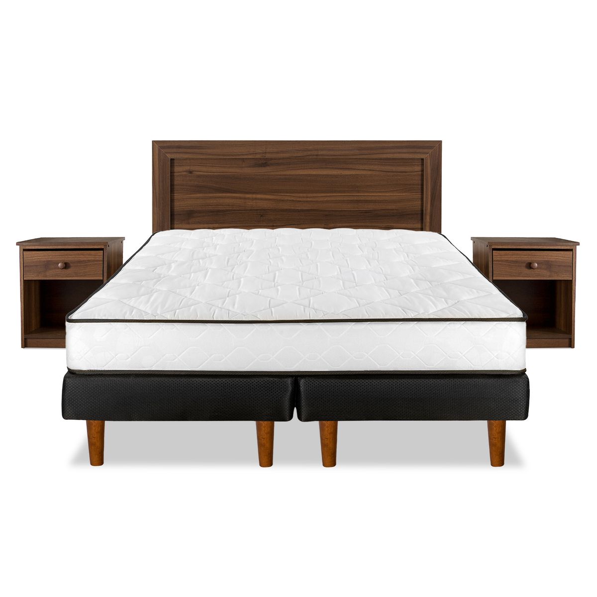FLEX - Cama Europea New Simple 2 Plazas Base Dividida + Set Asturias