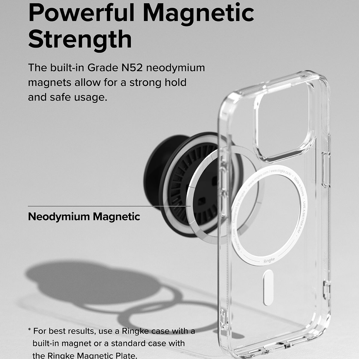 RINGKE - Soporte Magnético Ringke Glossy Tok Para iPhone  Samsung Negro
