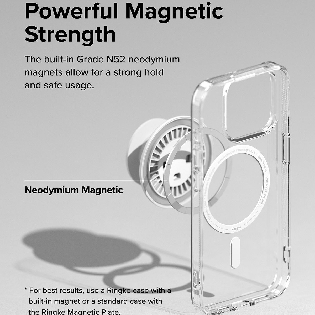 RINGKE - Soporte Magnético Ringke Glossy Tok Para iPhone Samsung Blanco