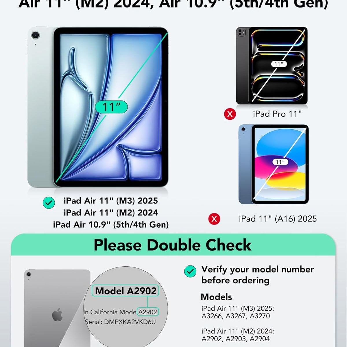 ESR - Teclado ESR Flex Para iPad Air 11 M3 / M2 - 10.9 4ta 5ta Gen Negro