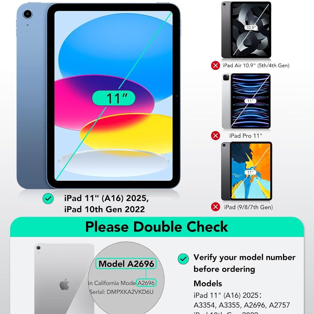 ESR - Teclado ESR Flex Para iPad 11 / 10 Gen A16 Desmontable Negro