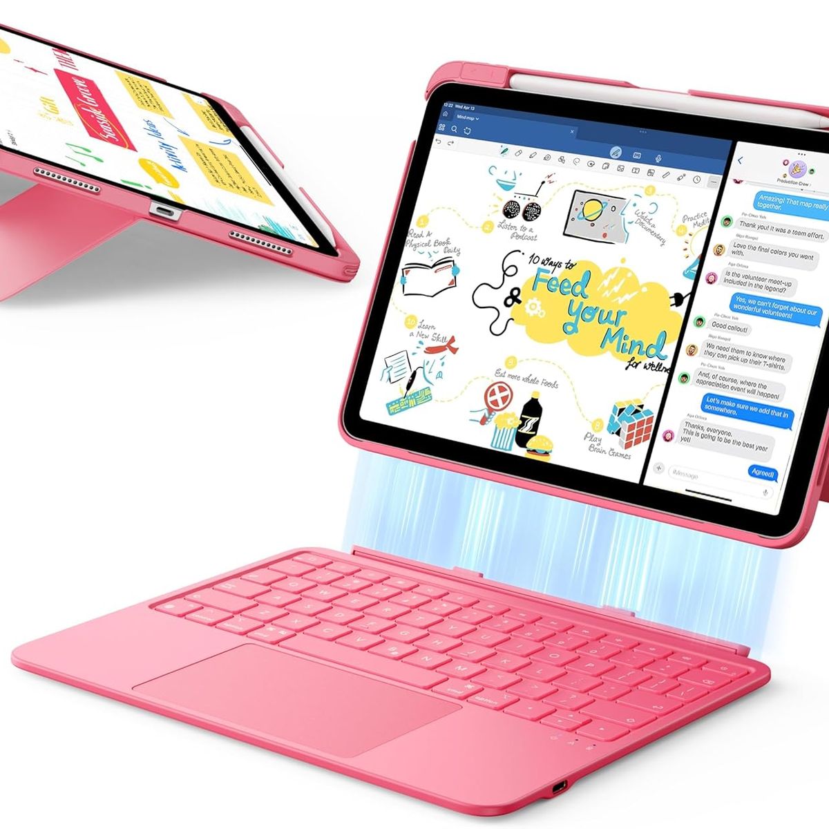 ESR - Teclado ESR Flex Para iPad 11 / 10 Gen A16 Desmontable Rosa