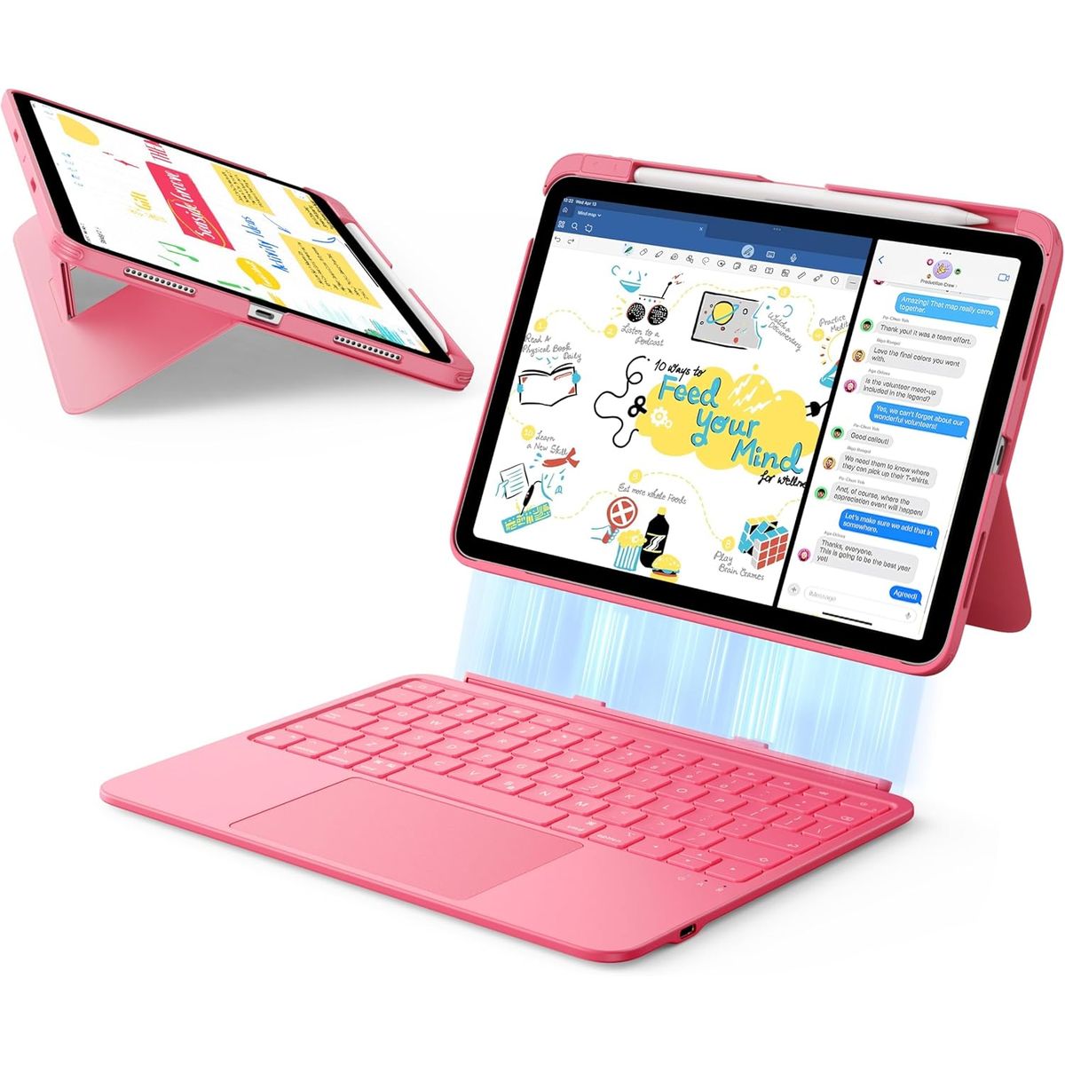 ESR - Teclado ESR Flex Para iPad 11 / 10 Gen A16 Desmontable Rosa