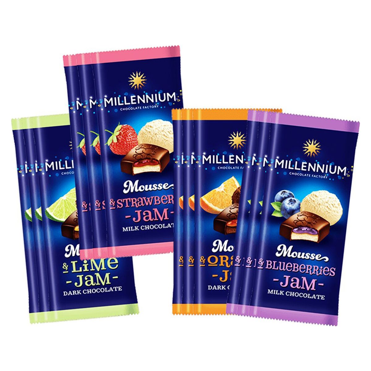  - Tabletas de chocolate rellenas mix Millennium 12u.