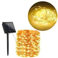 GENERICO - Luces Luz Hada Navidad Recarga Solar 20mts Cálida