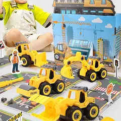 GENERICO - Ciudad con Camiones Armables DIY incluye Pista Herramientas