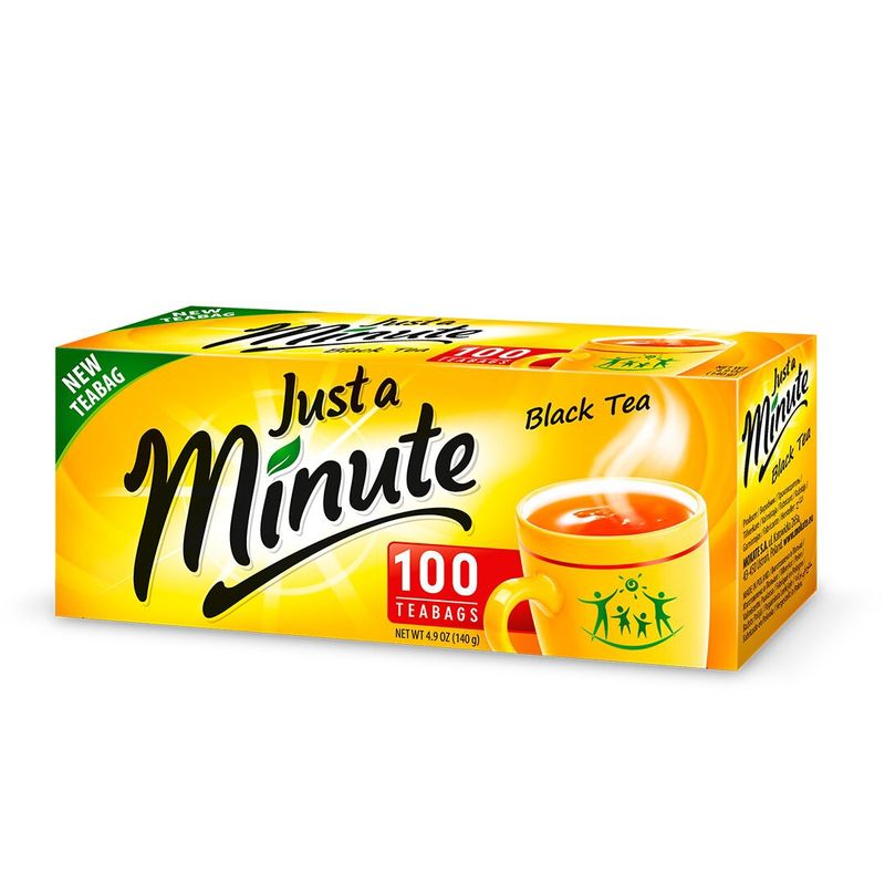JUST A MINUTE - Te Negro 100 Bolsitas Just A Minute 140g. Pack 5