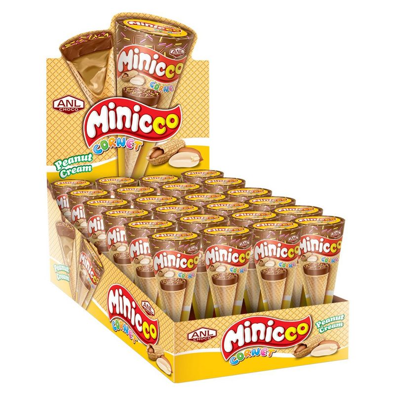MINICCO CORNET - Cono Relleno Con Crema De Maní Minicco 600g. x3