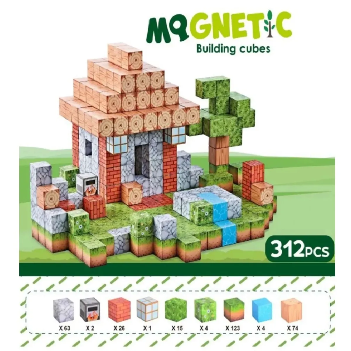 GENERICO - Cubo Magnético Selva 312 Pcs Juguete Taller Sin Fronteras