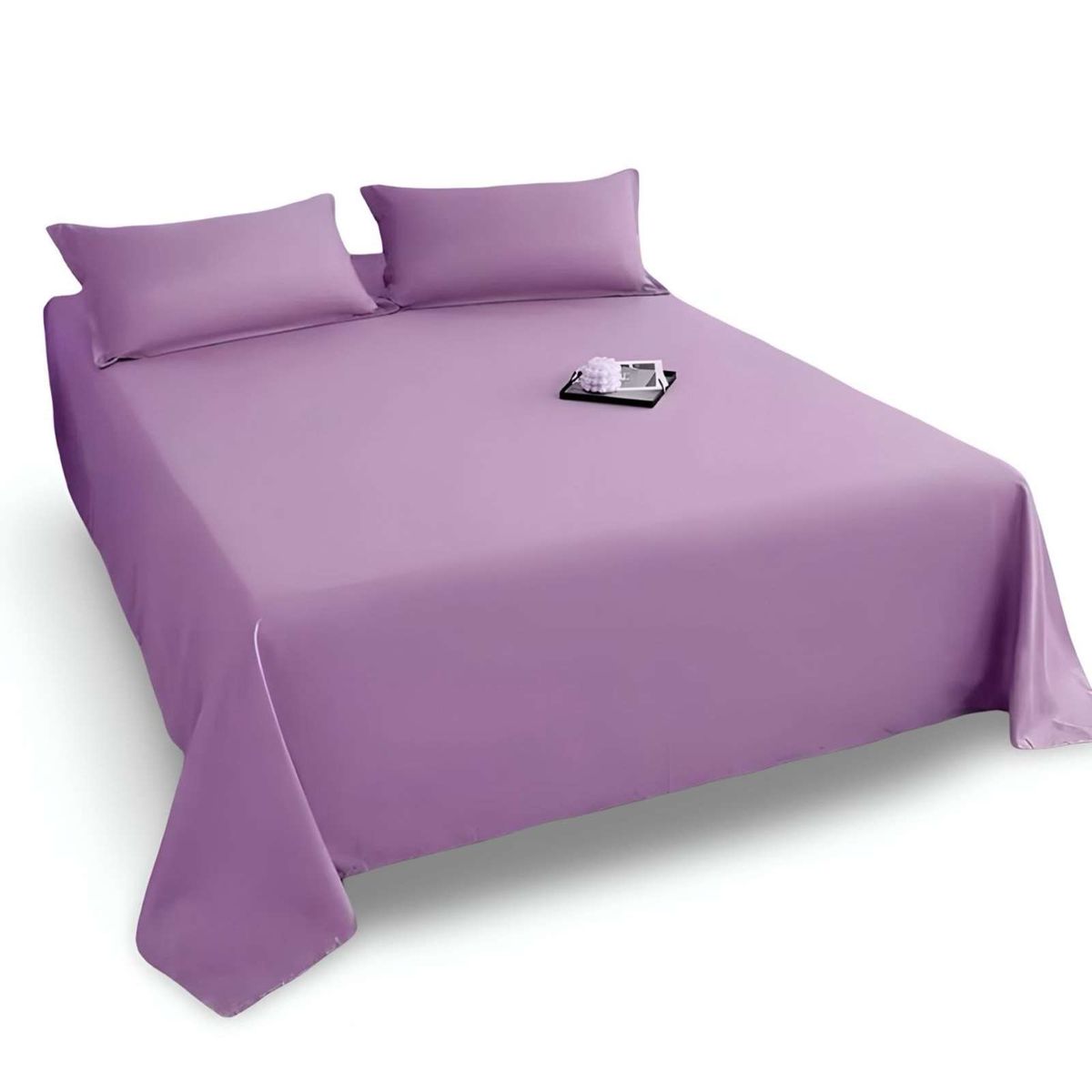 GENERICO - Juegos de Sábanas de POLIALGODON SUPER KING MORADO