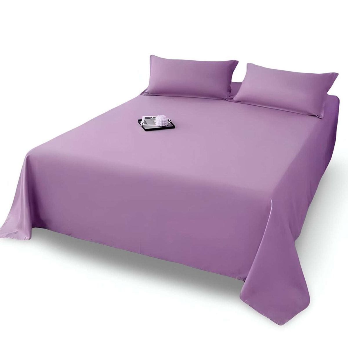 GENERICO - Juegos de Sábanas de POLIALGODON SUPER KING MORADO