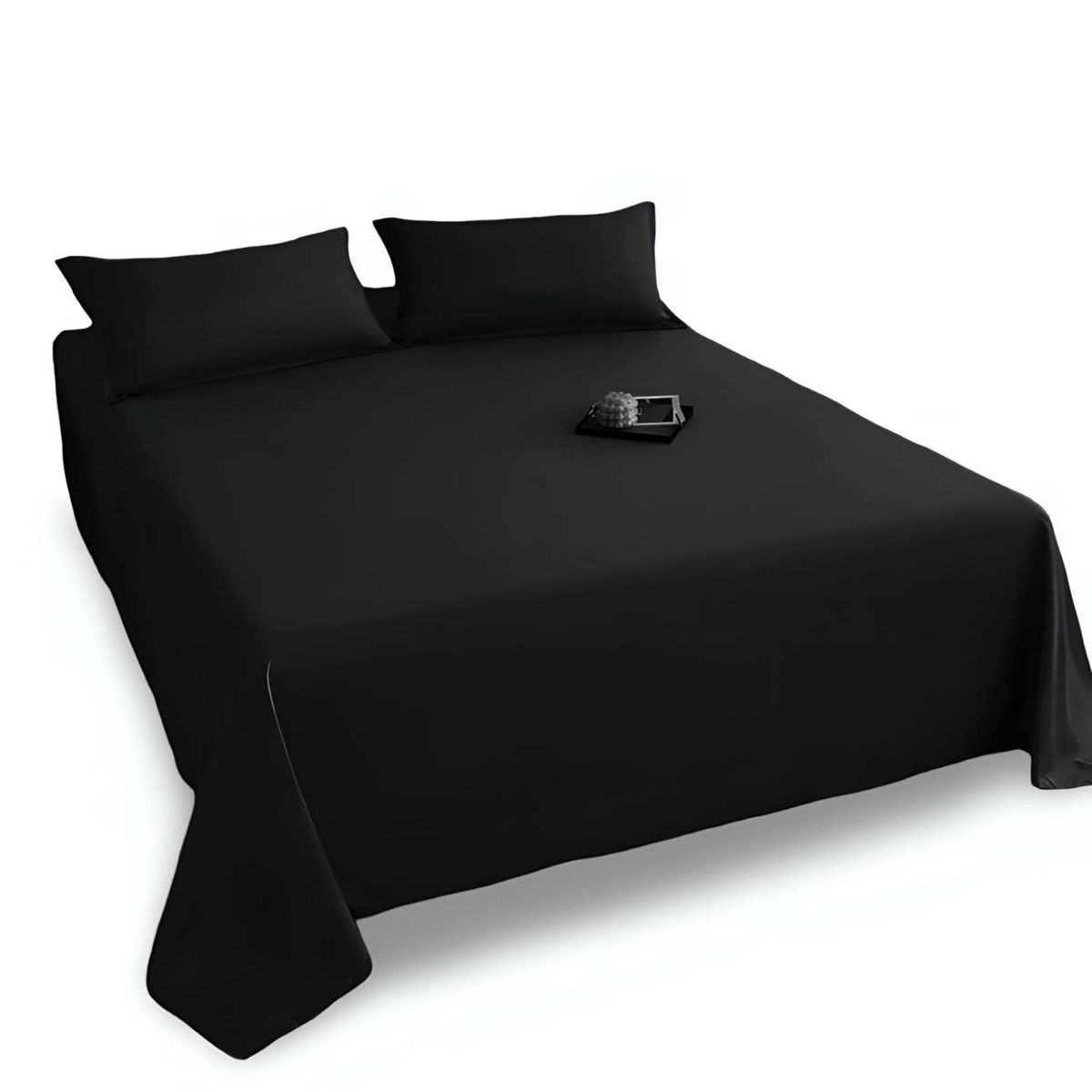 GENERICO - Juegos de Sábanas de POLIALGODON SUPER KING NEGRO