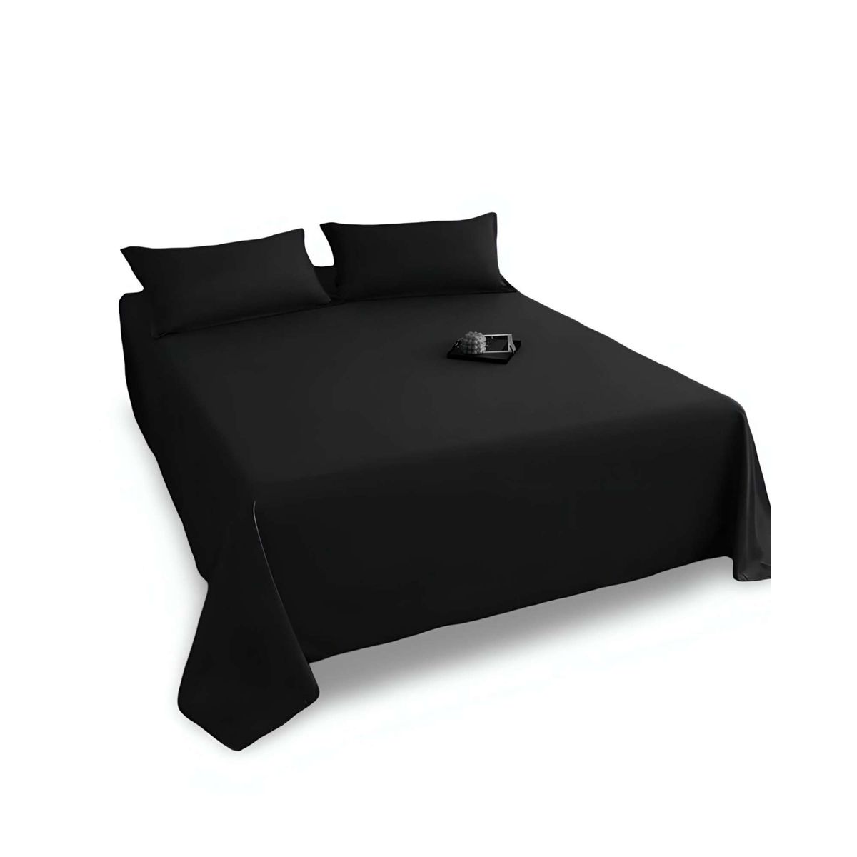 GENERICO - Juegos de Sábanas de POLIALGODON SUPER KING NEGRO