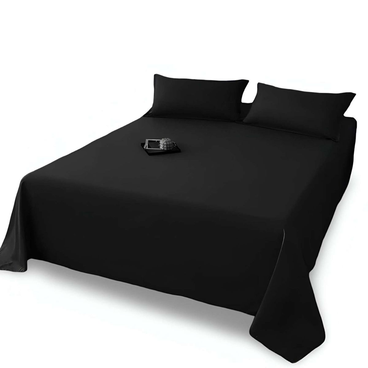 GENERICO - Juegos de Sábanas de POLIALGODON SUPER KING NEGRO