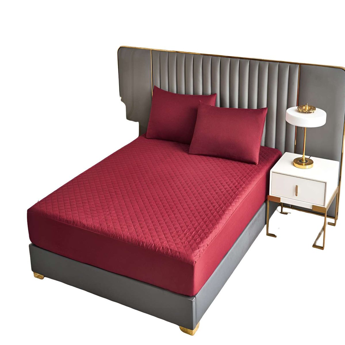 GENERICO - CUBRECOLCHON IMPERMEABLE 2 PLAZAS BURDEO