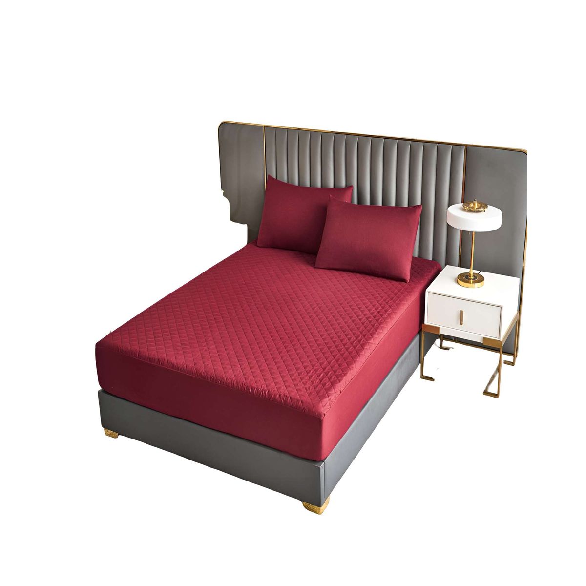 GENERICO - CUBRECOLCHON IMPERMEABLE 2 PLAZAS BURDEO