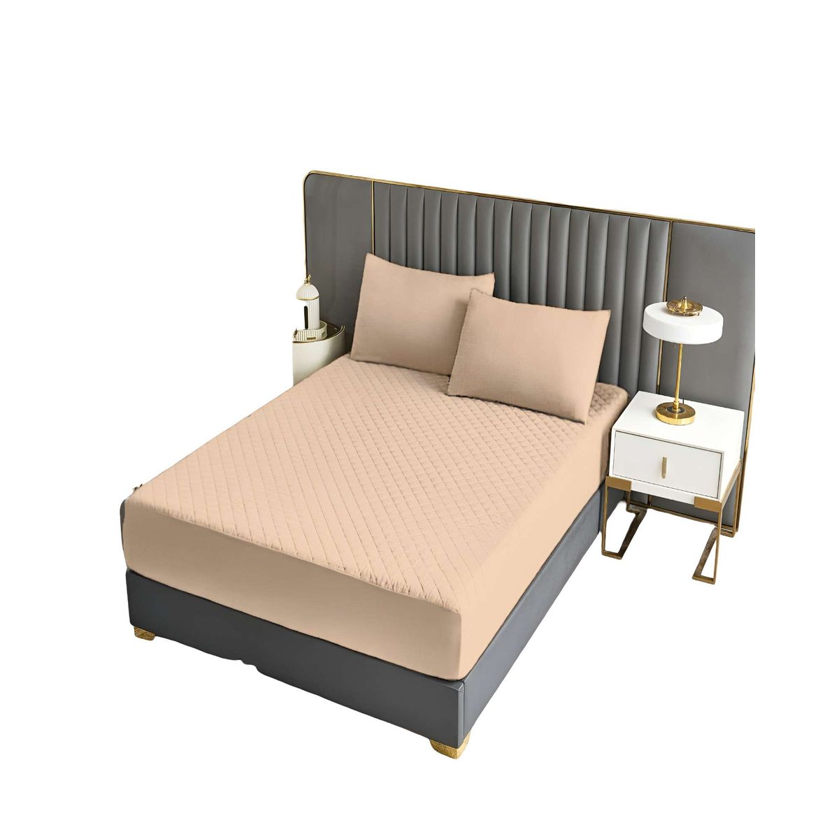 GENERICO - CUBRECOLCHON IMPERMEABLE SUPER KING BEIGE