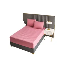 GENERICO - CUBRECOLCHON IMPERMEABLE 2 PLAZAS COLOR ROSA