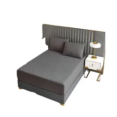 GENERICO - CUBRECOLCHON IMPERMEABLE KING COLOR GRIS OSCURO