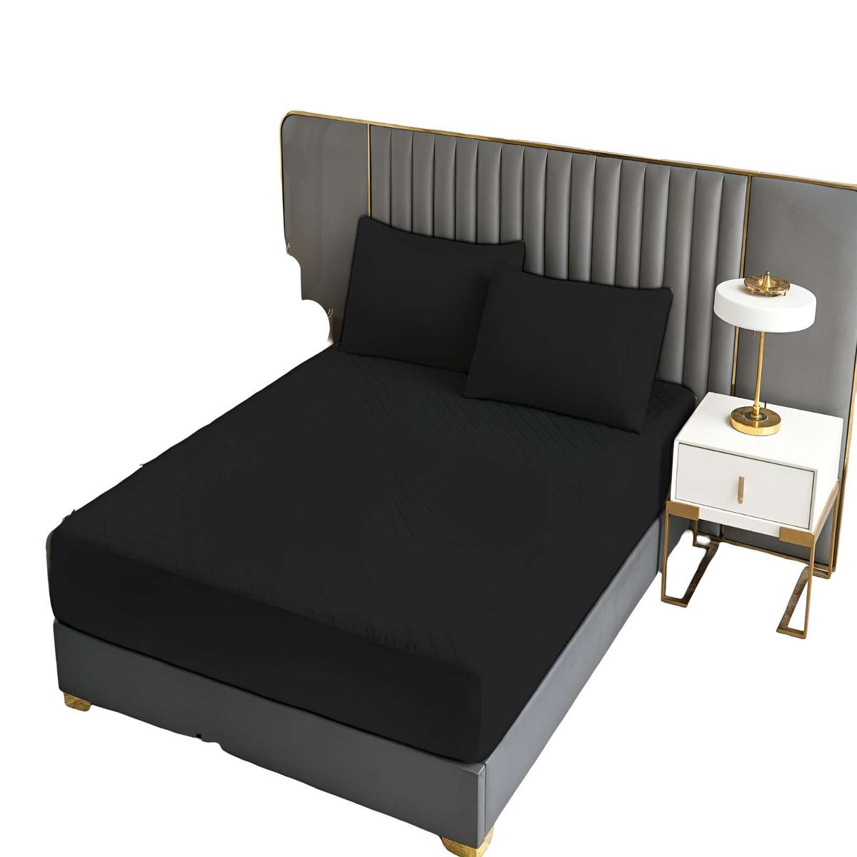 GENERICO - CUBRECOLCHON IMPERMEABLE KING COLOR NEGRO