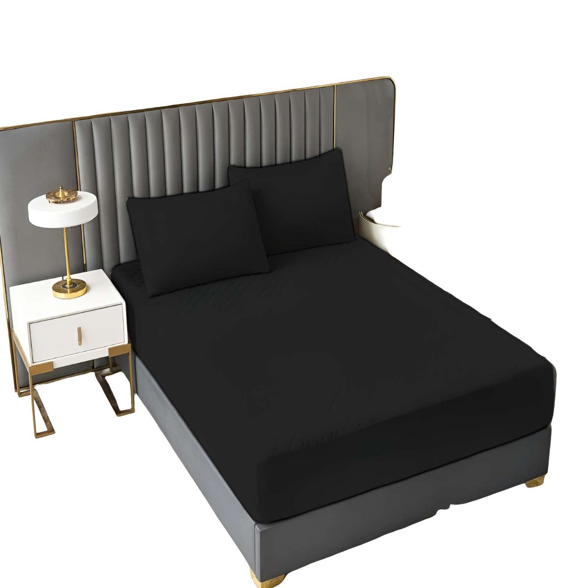 GENERICO - CUBRECOLCHON IMPERMEABLE KING COLOR NEGRO