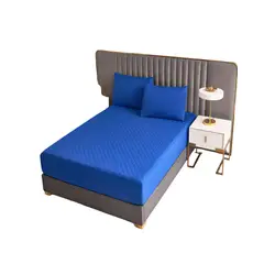 GENERICO - CUBRECOLCHON IMPERMEABLE KING COLOR AZUL
