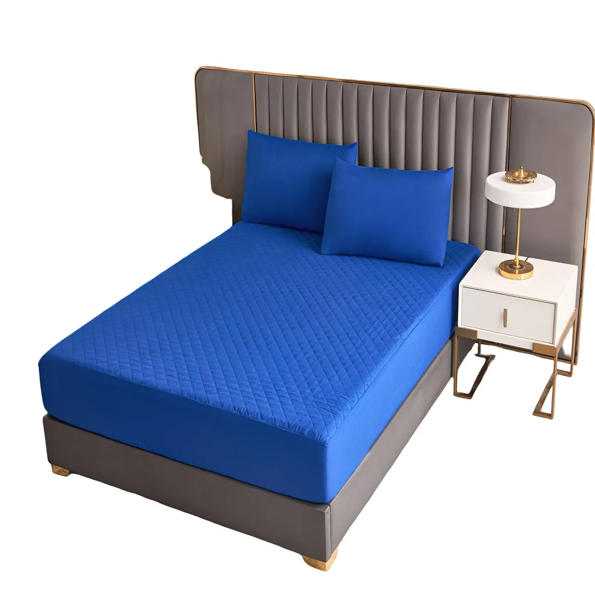 GENERICO - PROTECTOR PARA COLCHON IMPERMEABLE KING AZUL