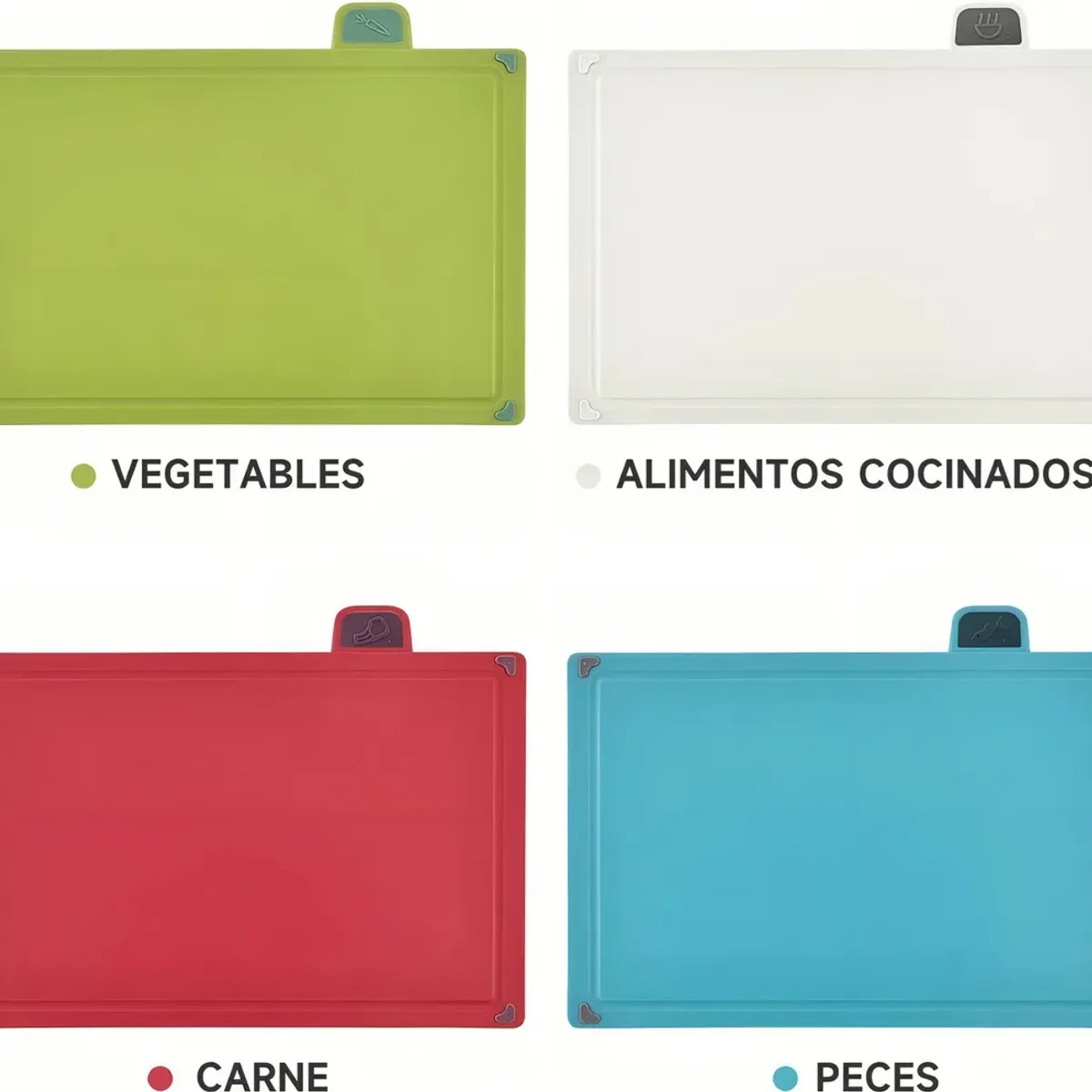 GENERICO - Tabla de pica con pestañas Para Cocina 4 unidades