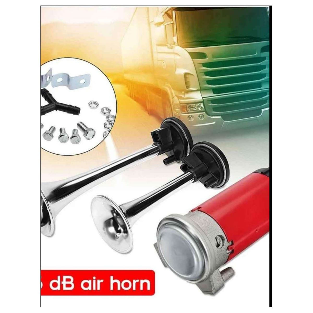 GENERICO - Bocina 12v aire comprimido para autos camiones y motos