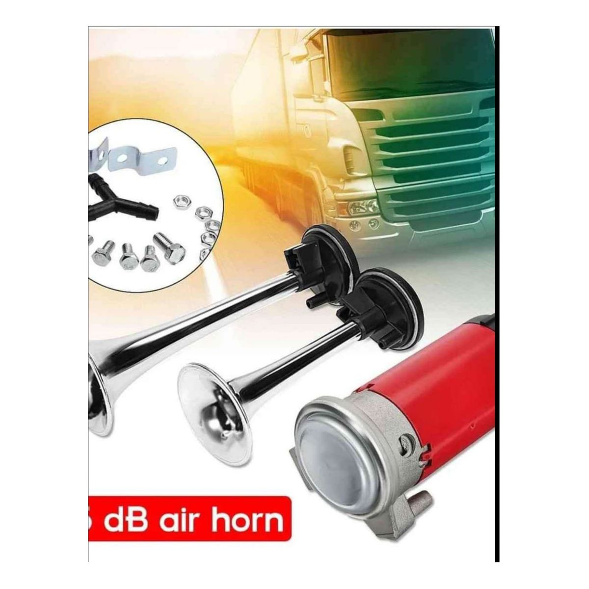 GENERICO - Bocina 12v aire comprimido para autos camiones y motos