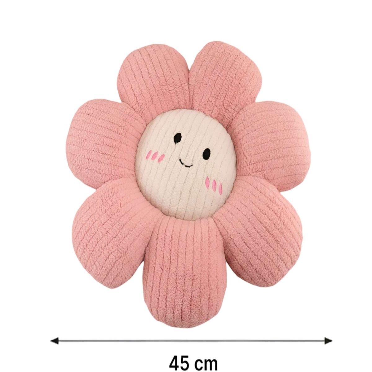GENERICO - COJIN DECORATIVO FLOR KAWAII 45CM ROSA