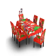 GENERICO - MANTEL DE NAVIDAD MAS 6 FUNDAS DE SILLAS