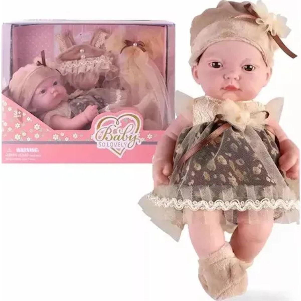 GENERICO - Muñeca Tipo Real Realista Baby Con Vestido