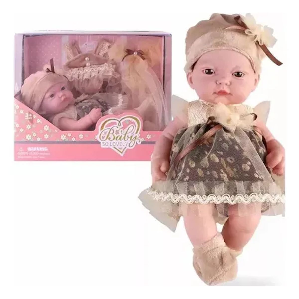 GENERICO - Muñeca Tipo Real Realista Baby Con Vestido