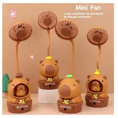 GENERICO - Mini Ventilador Y Lampara De Escritorio USB Capibara